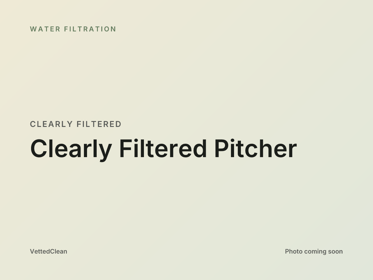 Clearly Filtered glass-and-plastic pitcher